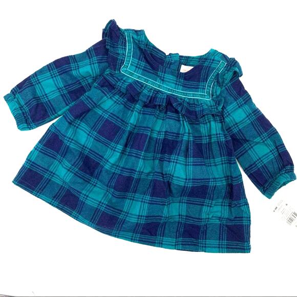 Cat & Jack Green Plaid 2 Piece Dress 0-3 Month - Picture 1 of 5